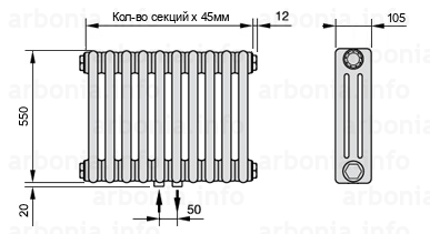 Схема (чертеж) радиатор